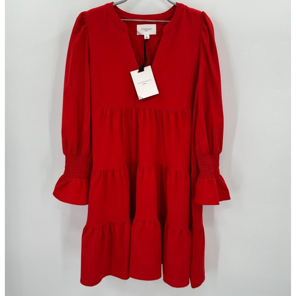 Pomander Place by Tuckernuck Red Stretch Crepe Kenzo Dress size L NWT